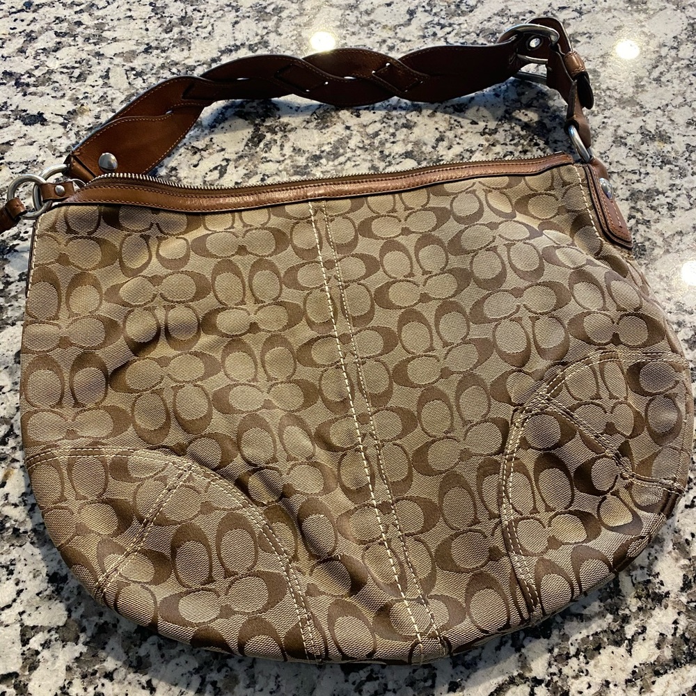 Authentic Coach Signature Shoulder Handbag